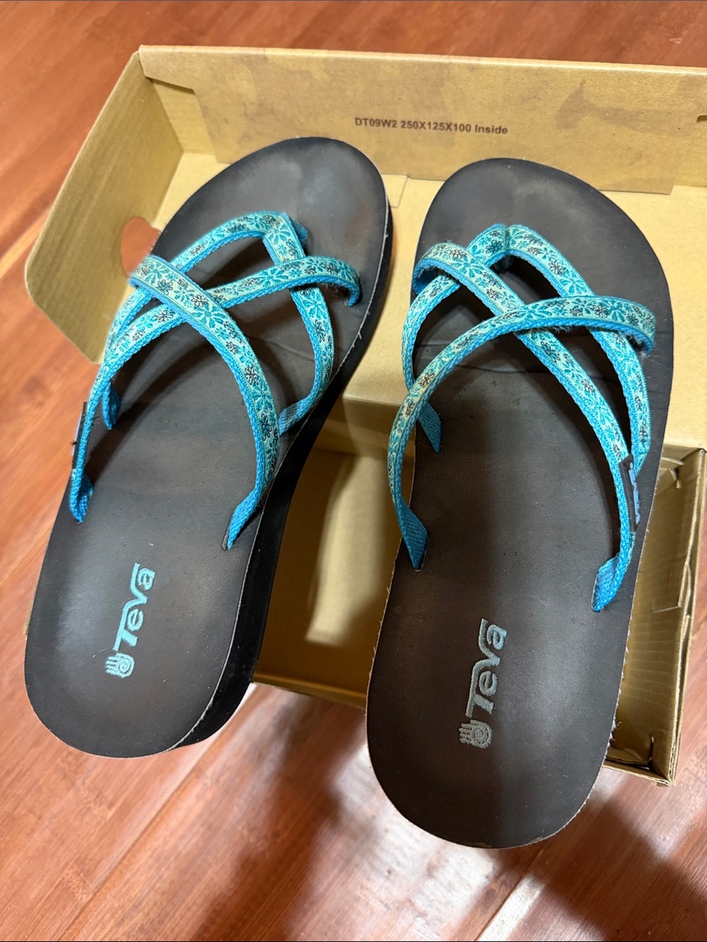 Teva Women's Turquoise Patterned Crisscross Sandals